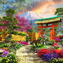 Пазл: Цветы Фудзи