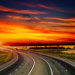 Пазл: Дорога в закат  