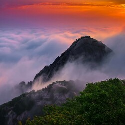 Пазл: Горы,  облака 