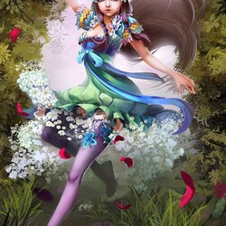 Пазл: Девочка в цветах