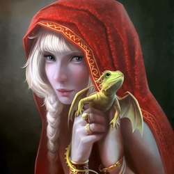 Пазл: Девочка и дракончик