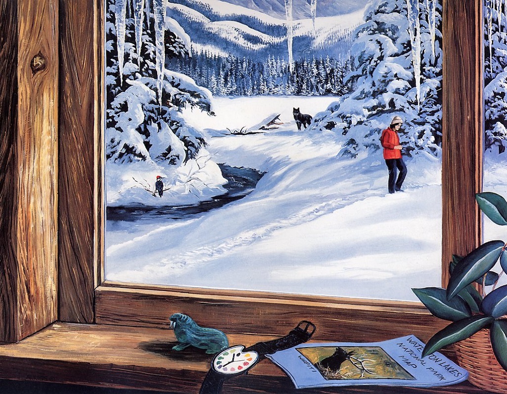 Зимнее окно рисунок. Эндрю Кисс Andrew Kiss. Зимний пейзаж из окна. Окно с зимним пейзажем. Окошко с зимним пейзажем.