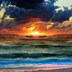 Пазл: Закат над морем