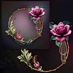 Пазл: Цветы и жемчуг