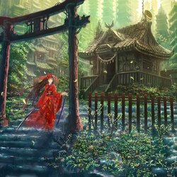 Пазл: Девушка в красном