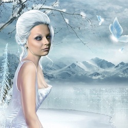 Пазл: Девушка - зима