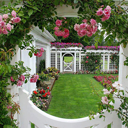 Пазл: Цветочный дворик