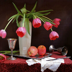 Пазл: Натюрморт с тюльпанами