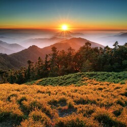 Пазл: Закат в горах   