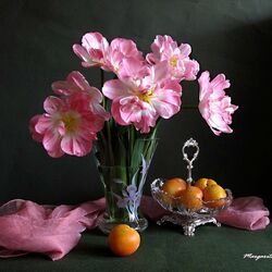 Пазл: Розовые тюльпаны