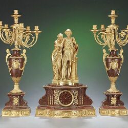 Пазл: Антикварные часы и подсвечники