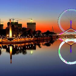 Пазл: Tianjin Eye - мост с колесом