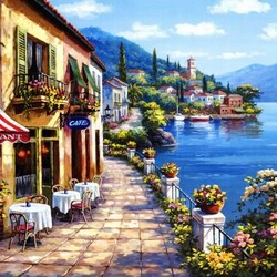 Пазл: Кафе на набережной
