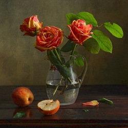 Пазл: Розы и яблоки