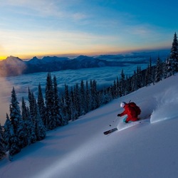 Пазл: Катание на лыжах на закате