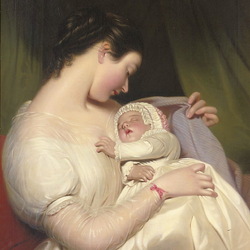 Пазл: Портрет жены художника с дочерью