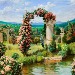 Пазл: Розовый сад