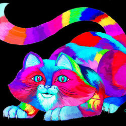 Пазл: Разноцветный кот