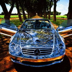 Пазл: Хромированный мерс 