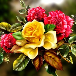 Пазл: Букет роз