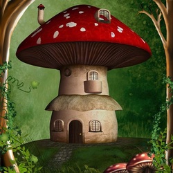 Пазл: Дом-мухомор