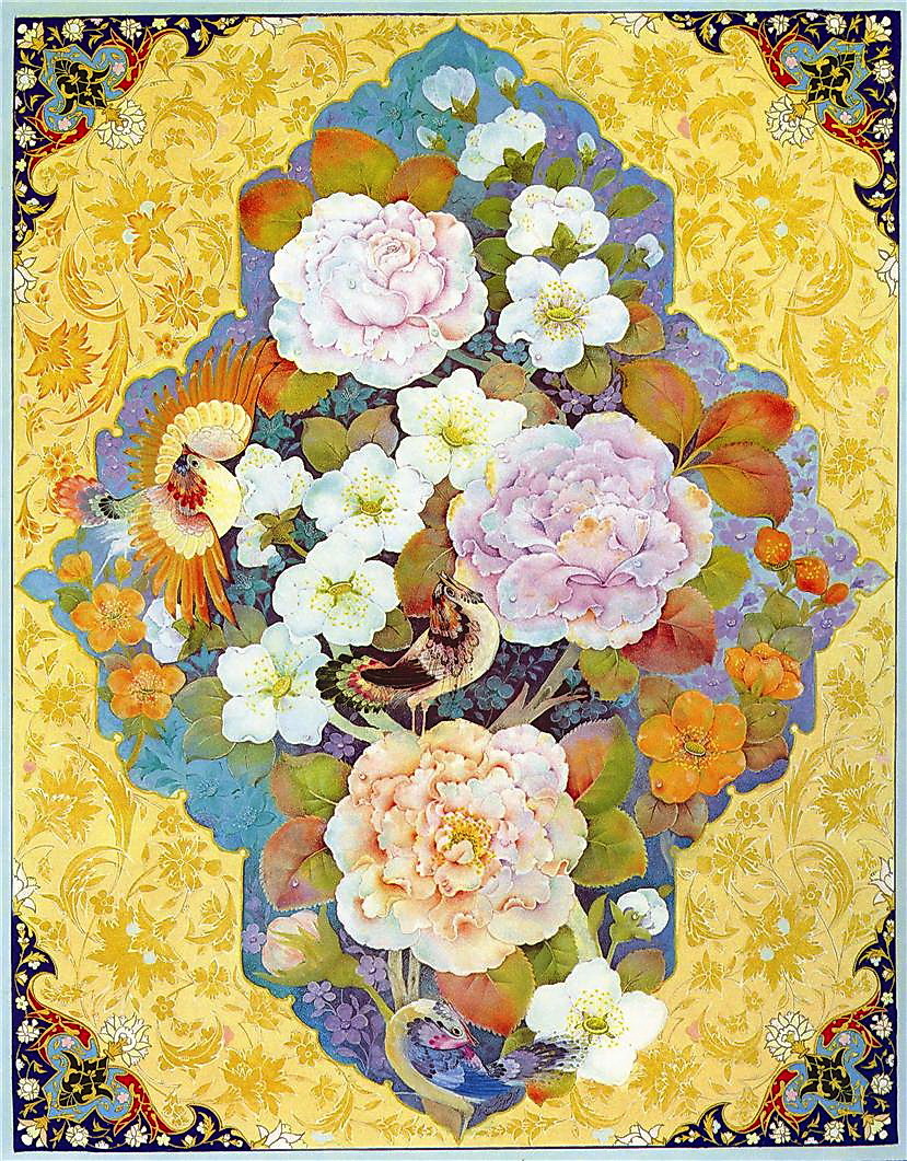 Иранская живопись цветы
