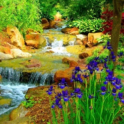 Пазл: Ручеек в парке  