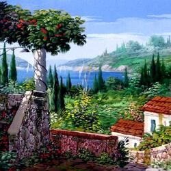 Пазл: Домики у залива