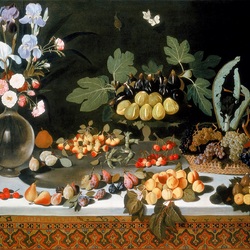 Пазл: Цветы и фрукты