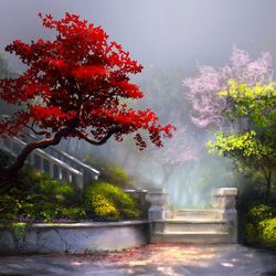 Пазл: Красное дерево