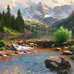 Пазл: Течет река