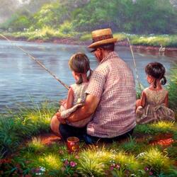 Пазл: На рыбалке с дедушкой