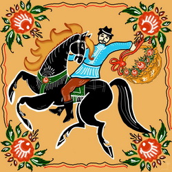 Пазл: Городецкая роспись