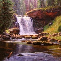 Пазл: Лесной водопад