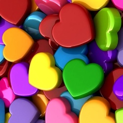Пазл: Разноцветные сердечки