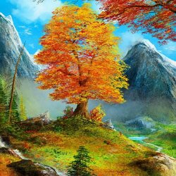 Пазл: Осень в горах