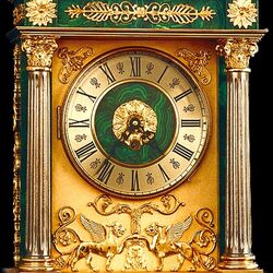 Пазл: Часы из малахита