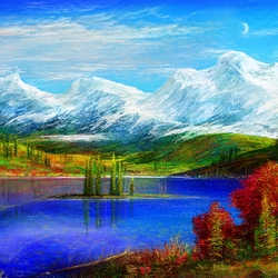 Пазл: Голубое озеро