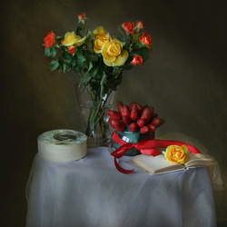 Пазл: Клубничный букет