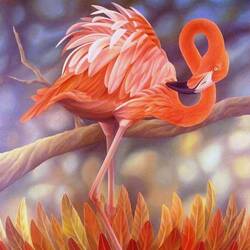 Пазл: Розовый фламинго