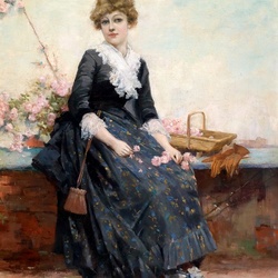 Пазл: Девушка с розами