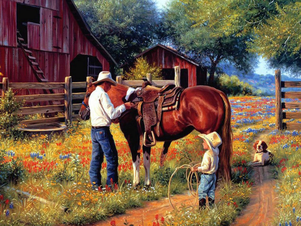 Художник Mark Keathley деревенская жизнь