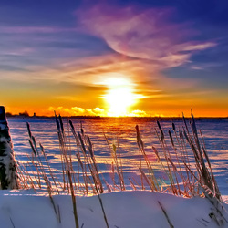 Пазл: Зимний закат 