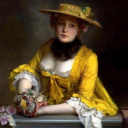Пазл: Портрет дамы в желтом