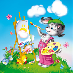 Пазл: Художник