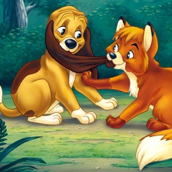 Пазл: Лис и гончая