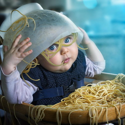 Пазл: Малыш и спагетти