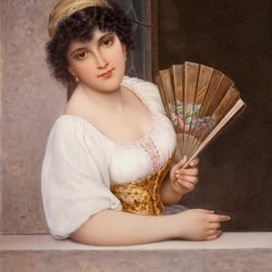 Пазл: Девушка на балконе