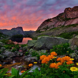 Пазл: Закат в горах  