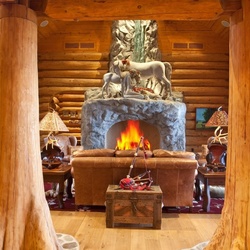 Пазл: Перед камином